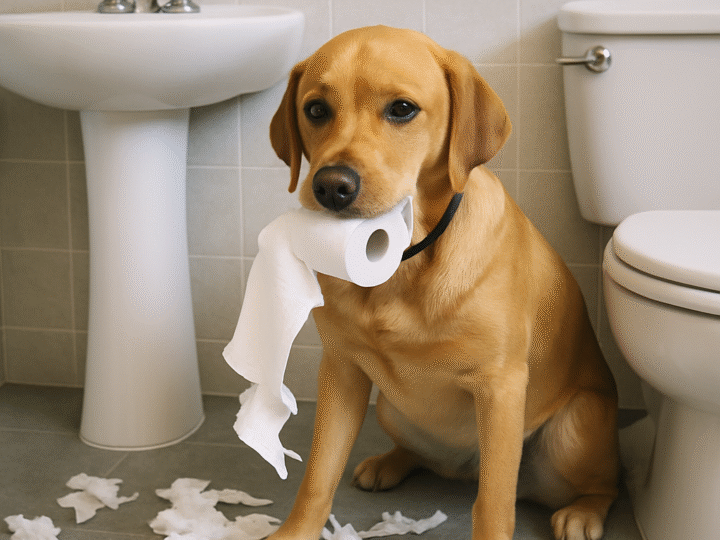 The dog’s pranks make the whole family laugh