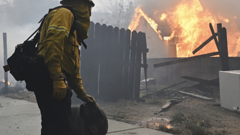 A Flame of Hope: The Dog Rescued Amid the Wildfires